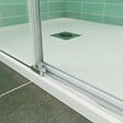 AICA SANITAIRE - AICA porte de douche coulissante 120x190cm verre sablé au centre avec l'amortisseur porte coulissante - vignette