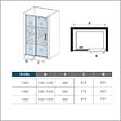 AICA SANITAIRE - AICA porte de douche coulissante 120x190cm verre sablé au centre avec l'amortisseur porte coulissante - vignette