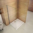 AICA SANITAIRE - AICA paroi de douche 40x200cm en 8mm verre anticalcaire paroi de douche à l'italienne - vignette
