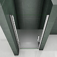 AICA SANITAIRE - AICA porte de douche pivotante 100x185cm en niche en verre bande central dépoli anticalcaire Installation à Gauche - vignette