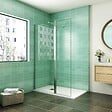 AICA SANITAIRE - AICA paroi de douche 60x200cm avec retour pivotant 50x200cm en 8mm verre securit, paroi de douche à l'italienne avec une barre de fixation 73-120cm - vignette