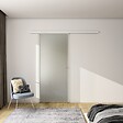 AICA SANITAIRE - AICA porte coulissante 90x225cm porte intérieure coulissante en verre sablé, porte intérieure avec un rail blanc - vignette