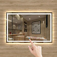 AICA SANITAIRE - Aica sanitaire Miroir de salle de bain lumineux LED avec anti-buée et interrupteur tactile intégré 120x80cm - vignette