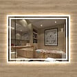 AICA SANITAIRE - Aica sanitaire Miroir simple de salle de bain lumineux LED avec anti-buée et interrupteur tactile intégré 90x70cm - vignette
