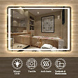 AICA SANITAIRE - Aica sanitaire Miroir salle de bain lumineux LED avec anti-buée et interrupteur tactile intégré 80x60cm - vignette