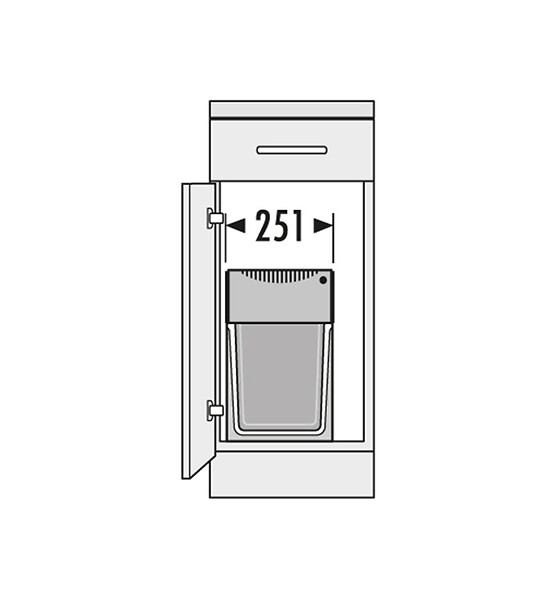 HAILO - Poubelle de cuisine tri sélectif 2 bacs encastrable sous évier 30L (24+7) Hailo Tandem - large