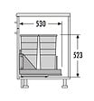 HAILO - Poubelle encastrable 2 bacs pour meuble coulissant 60L (29+29) Hailo Bottom Mount - vignette