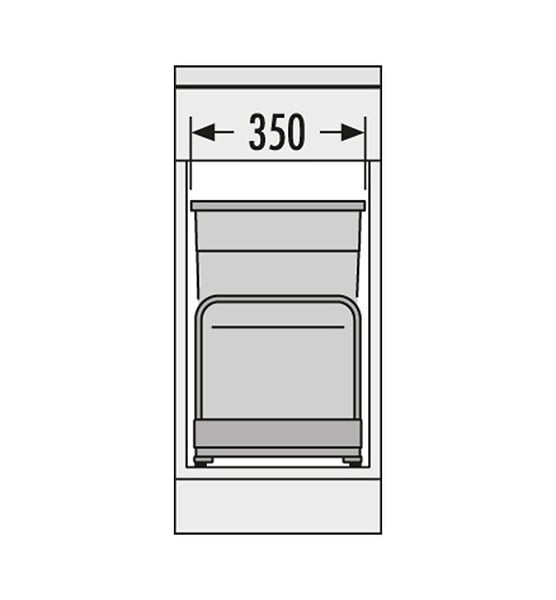 HAILO - Poubelle encastrable 2 bacs pour meuble coulissant 60L (29+29) Hailo Bottom Mount - large