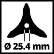 EINHELL - Lames 3 dentes 225mm pour débroussailleuse Einhell 3405082 (compatible avec toutes les débroussailleuses Einhell, diamètre 255 mm) - vignette