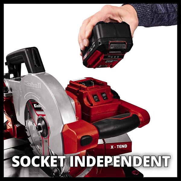 EINHELL - Scie À Onglet Sans Fil Te-ms 18/210 Li - Solo (sans Batterie Ni Chargeur) - large