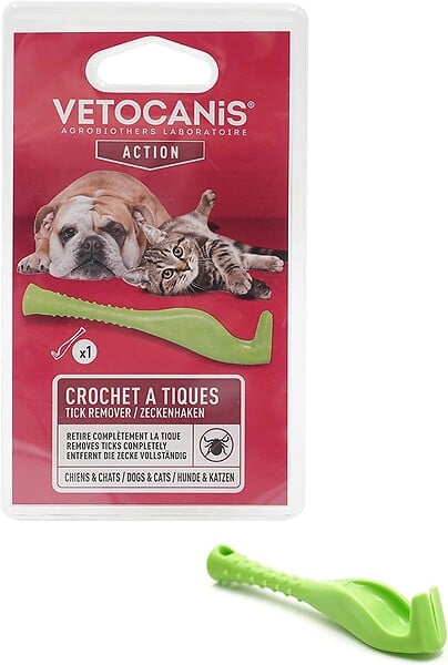 VETOCANIS - Crochet à tiques - Plastique - 2 tailles - large