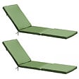 OVIALA - Lot 2 coussins bain de soleil polyester vert 186 x 53 x 5 cm - Picchu - vignette