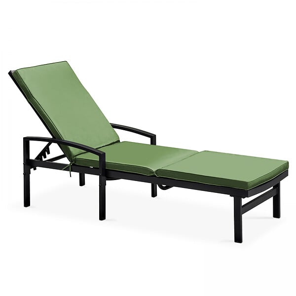 OVIALA - Lot 2 coussins bain de soleil polyester vert 186 x 53 x 5 cm - Picchu - large
