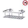 TESA - Aluxx Panier de douche en aluminium chromé inoxydable 9,2x25x12,5cm, pose facile sans perçage (40202-00000-00) - vignette