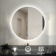 AICA SANITAIRE - AICA Miroir rond LED tactile anti-buée salle de bain suspendu vertical 70x70cm - vignette
