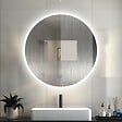 AICA SANITAIRE - AICA Miroir rond LED tactile anti-buée salle de bain suspendu vertical 70x70cm - vignette
