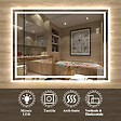 AICA SANITAIRE - Aica sanitaire 60x50cm Miroir de salle de bain lumineux LED avec anti-buée et interrupteur tactile intégré - vignette