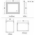 AICA SANITAIRE - Aica sanitaire 60x50cm Miroir de salle de bain lumineux LED avec anti-buée et interrupteur tactile intégré - vignette