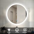 AICA SANITAIRE - AICA Miroir de salle de bain rond LED touchable et anti-buée suspendu vertical 60x60cm - vignette