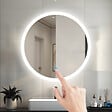 AICA SANITAIRE - AICA Miroir de salle de bain rond LED touchable et anti-buée suspendu vertical 60x60cm - vignette