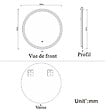 AICA SANITAIRE - AICA Miroir de salle de bain rond LED touchable et anti-buée suspendu vertical 60x60cm - vignette