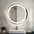 AICA SANITAIRE - AICA Miroir de Salle de Bain LED Rond Anti-Buée et Tactile Suspendu Vertical 60x60cm - vignette
