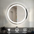AICA SANITAIRE - AICA Miroir de Salle de Bain LED Rond Anti-Buée et Tactile Suspendu Vertical 60x60cm - vignette