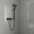 HANSGROHE - Vernis Shape Set de douche avec Mitigeur de douche + Douchette à main 2 jets + Barre 65cm, Noir mat (71650670-Vernis) - vignette