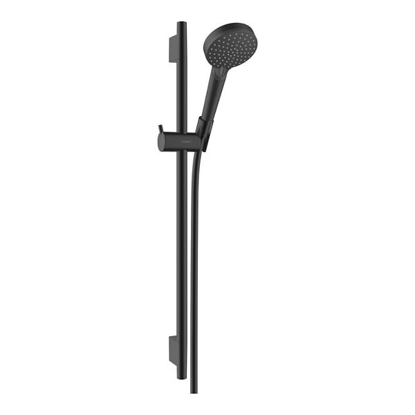 HANSGROHE - Vernis Blend Set de douche avec mitigeur + Douchette à main 2 jets + Barre de douche 65 cm, Noir mat (71640670-Vernis) - large