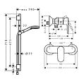 HANSGROHE - Vernis Blend Set de douche avec mitigeur + Douchette à main 2 jets + Barre de douche 65 cm, Noir mat (71640670-Vernis) - vignette