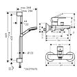 HANSGROHE - Vernis Blend Set Mitigeur bain/douche + Douchette Ecosmart 2 jets + Barre 65cm Chrome (71440000-Vernis) - vignette
