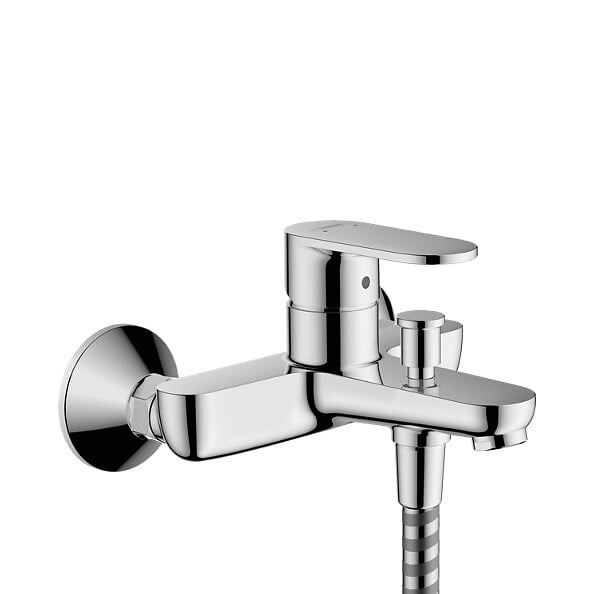 HANSGROHE - Vernis Blend Set Mitigeur bain/douche + Douchette Ecosmart 2 jets + Barre 65cm Chrome (71440000-Vernis) - large