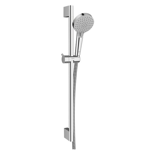 HANSGROHE - Vernis Blend Set Mitigeur bain/douche + Douchette Ecosmart 2 jets + Barre 65cm Chrome (71440000-Vernis) - large