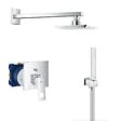 GROHE - Eurocube Set mitigeur mécanique + Douchette stick 1 jet avec support + Douche de tête + Corps d'encastrement (24062000-Eurocube) - vignette