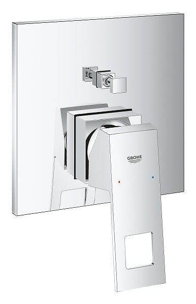 GROHE - Eurocube Set mitigeur mécanique + Douchette stick 1 jet avec support + Douche de tête + Corps d'encastrement (24062000-Eurocube) - large