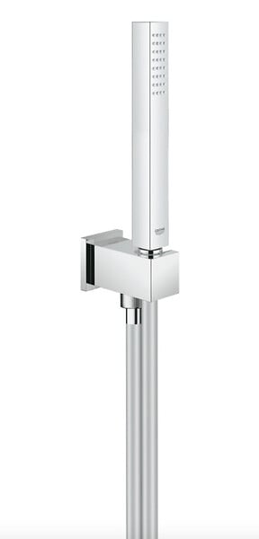 GROHE - Eurocube Set mitigeur mécanique + Douchette stick 1 jet avec support + Douche de tête + Corps d'encastrement (24062000-Eurocube) - large