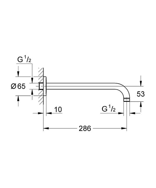 GROHE - Grohtherm Set de douche encastré avec mitigeur thermostatique, douche de tête 250mm + Douchette avec support mural, Chrome - large