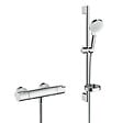 HANSGROHE - Ecostat Pack Mitigeur Thermostatique + Set de douche Crometta Vario avec porte-savon (13211000-Crometta2) - vignette