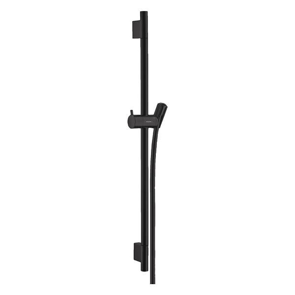 HANSGROHE - Set de douche Mitigeur Ecostat Comfort + Barre Unica 65 cm + Douchette 3 jets Raindance 120 Select E, Noir mat - large