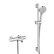 HANSGROHE - Ecostat Set Mitigeur thermostatique Bain/douche + Barre de douche Unica + Douchette 2 jets, Chrome - vignette
