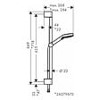 HANSGROHE - Ecostat Set Mitigeur thermostatique Bain/douche + Barre de douche Unica + Douchette 2 jets, Chrome - vignette