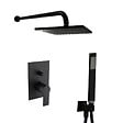 SWISS AQUA TECHNOLOGIES - Swiss Aqua Technologies by Paffoni Set de douche tout en 1 avec douche de tête 20cm + Douchette 1 jet, Noir mat (SATBSBW215-SET) - vignette