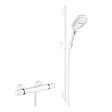 HANSGROHE - Hansgrohe Set de douche Mitigeur Comfort + Barre de douche Unica 65cm + Douchette 3 jets Raindance 120 Select E, Blanc mat - vignette