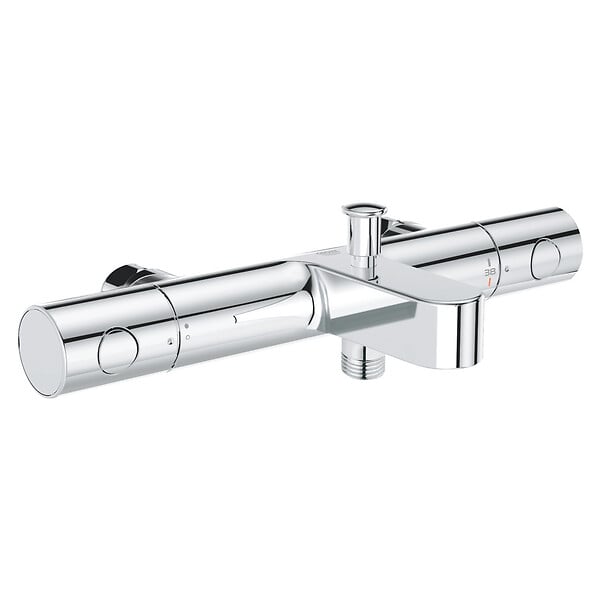 GROHE - Set bain/douche Mitigeur thermostatique Grohtherm 800 + Stick de douche mural 1 jet, Chrome (34770000-CUBESTICK) - large