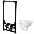 ALCA - Alca Pack Bâti support pour bidet suspendu + Bidet suspendu Grohe Bau Ceramic, blanc alpin (SetBidetGrohe-2) - vignette