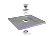 JACKON - Receveur de douche à carreler Aqua Centré 900x900x40mm siphon horizontal offert (4512087 + 4512007) - vignette