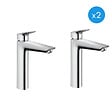 HANSGROHE - Hansgrohe Logis Lot de 2 Mitigeurs de lavabo XL avec ComfortZone 190, Chrome (71091000-DUO) - vignette