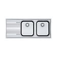 FRANKE - Franke Smart SRX 621 Evier 116x50cm avec double cuve et égouttoir à gauche, Acier inoxydable (101.0356.896) - vignette