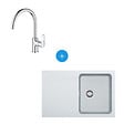 FRANKE - Franke Kit Évier Orion à encastrer en Tectonite, 780x500mm, Blanc Polaire + Mitigeur Grohe Bauloop, col de cygne, Chrome - vignette