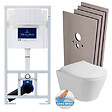 VILLEROY ET BOCH - Pack WC Bâti-support Viconnect Pro + WC sans bride Avva + Abattant softclose + Plaque chrome + Set habillage - vignette